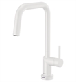 Brizo 64065LF-MWLHP Jason Wu 15 1/8" Single Handle Pull-Down Kitchen Faucet with Square Spout in Matte White - Less Handle