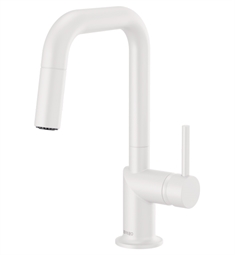 Brizo 63965LF-MWLHP Jason Wu 12 1/8" Single Handle Pull-Down Prep Kitchen Faucet with Square Spout in Matte White - Less Handle