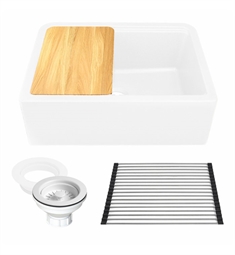Nantucket PR3020-APS Plymouth 30" Granite Composite Reversible Farmhouse Kitchen Sink with Accessory Pack