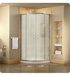 DreamLine DL-670FR Prime Frameless Sliding Shower Enclosure with Frosted Glass and Quarter Round Shower Base