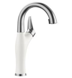 Blanco 526386 Artona 13 5/8" Single Handle Pull Down Bar Kitchen Faucet in PVD Steel/White