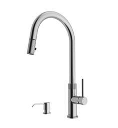 VIGO VG02033K2 Bristol 18 1/2" Single Hole Pull-Down Kitchen Faucet with Soap Dispenser