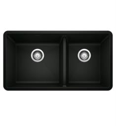Blanco 442926 Precis 33" Double Bowl Undermount Silgranit Kitchen Sink in Coal Black