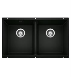 Blanco 442927 Precis 29 3/4" Equal Double Bowl Undermount Silgranit Kitchen Sink in Coal Black
