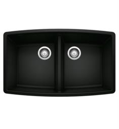 Blanco 442937 Performa 33" Equal Double Bowl Undermount Silgranit Kitchen Sink in Coal Black