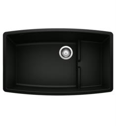 Blanco 442936 Performa 32" Super Single Bowl with Cascade Divide Undermount Silgranit Kitchen Sink in Coal Black