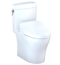 TOTO MW4363056CEMFG#01 Aquia IV Cube 27 5/8" Two-Piece 1.28 GPF & 0.8 GPF Dual Flush Elongated Toilet and Washlet+ S550E in Cotton