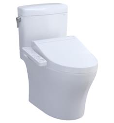 TOTO MW4363074CEMFG#01 Aquia IV Cube 27 5/8" Two-Piece 1.28 GPF & 0.8 GPF Dual Flush Elongated Toilet and Washlet+ C2 in Cotton