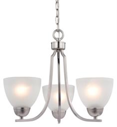 Thomas Lighting 1403CH-20 Kingston 3 Light 19" Incandescent White Glass One Tier Mini Chandelier in Brushed Nickel