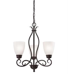 Thomas Lighting 1153CH-10 Chatham 3 Light 20" Incandescent White Glass One Tier Mini Chandelier in Oil Rubbed Bronze