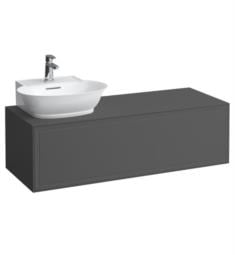 Laufen H4060850856271 The New Classic 46 3/8" Wall Mount Single Bathroom Vanity Base with Left Cut Out Sink in Traffic Grey