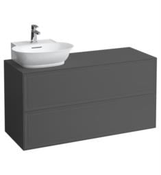 Laufen H4060870856271 The New Classic 46 3/8" Wall Mount Single Bathroom Vanity Base with Left Cut Out Sink in Traffic Grey