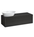 Laufen H4060810856281 The New Classic 46 3/8" Wall Mount Single Bathroom Vanity Base with Left Cut Out Sink in Blacked Oak
