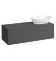 Laufen H4060820856271 The New Classic 46 3/8" Wall Mount Single Bathroom Vanity Base with Right Cut Out Sink in Traffic Grey