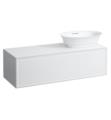 Laufen H4060820856311 The New Classic 46 3/8" Wall Mount Single Bathroom Vanity Base with Right Cut Out Sink in White Glossy
