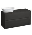 Laufen H4060830856281 The New Classic 46 3/8" Wall Mount Single Bathroom Vanity Base with Left Cut Out Sink in Blacked Oak