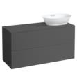 Laufen H4060840856271 The New Classic 46 3/8" Wall Mount Single Bathroom Vanity Base with Right Cut Out Sink in Traffic Grey