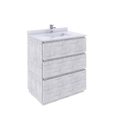 Fresca FCB3130RWH-FC-U Formosa 30" Floor Standing Modern Bathroom Cabinet with Top & Sink in Rustic White
