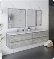 Fresca FVN31-3636ASH Formosa 72" Wall Hung Double Sink Modern Bathroom Vanity Mirrors in Ash