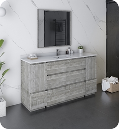 Fresca FVN31-123612ASH-FC Formosa 60" Floor Standing Modern Bathroom Vanity with Mirror in Ash