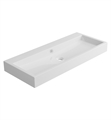 ICO B9931 Calma 39 3/8" Vessel Rectangular Vivaldi Trough Bathroom Sink in White