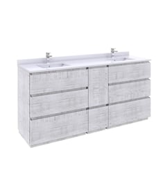Fresca FCB31-301230RWH-FC Formosa 70" Floor Standing Double Sink Modern Bathroom Cabinet in Rustic White