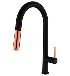 Barclay KFS432-MBRG Gypsy 16" Deck Mounted Single Handle Kitchen Faucet in Matte Black and Rose Gold