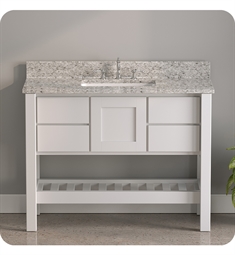Cambridge Plumbing P48W-PEPPER Patriot 48" Free Standing Solid Wood and Engineered Composite Single Sink Bathroom Vanity in White with Countertop and Sink Pepper Finish