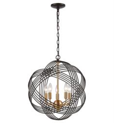 Elk Lighting 11193-5 Concentric 5 Light 19" Incandescent One Tier Mini Chandelier in Oil Rubbed Bronze and Satin Brass