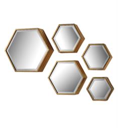 ELK Home 138-170-S5 Hexagonal 14" Framed Wall Mirror in Soft Gold - Set of 5
