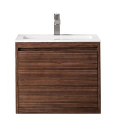 James Martin 801V23.6WLT Milan 23 5/8" Single Bathroom Vanity in Mid Century Walnut with Rectangular Sink