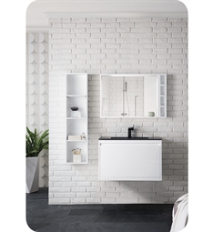 James Martin 801V31.5GW Milan 31 1/2" Single Bathroom Vanity in Glossy White with Rectangular Sink