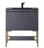Radiant Gold Stand Base with Charcoal Black Countertop