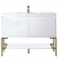 Radiant Gold Stand Base with Glossy White Countertop