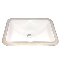 Nantucket UM-159-W Great Point 17 1/8" Single Bowl Undermount Vitreous China Rectangular Bathroom Sink in White
