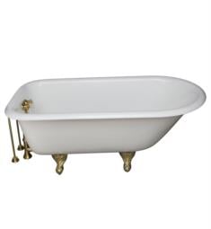 Barclay TKCTR60-6 Bartlett 60 3/4" Cast Iron Freestanding Clawfoot Soaker Tub in White with Porcelain Lever Handle Tub Filler