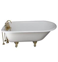 Barclay TKCTR60-8 Bartlett 60 3/4" Cast Iron Freestanding Clawfoot Soaker Tub in White with Porcelain Lever Handle Tub Filler and Hand Shower