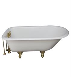 Barclay TKCTR67-5 Brocton 68" Cast Iron Freestanding Clawfoot Soaker Tub in White with Metal Cross Handle Tub Filler
