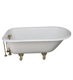 Barclay TKCTR67-6 Brocton 68" Cast Iron Freestanding Clawfoot Soaker Tub in White with Porcelain Lever Handle Tub Filler