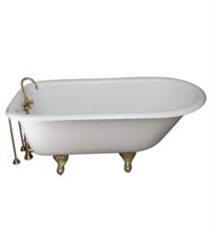Barclay TKCTR67-7 Brocton 68" Cast Iron Freestanding Clawfoot Soaker Tub in White with Porcelain Lever Handle Tub Filler
