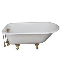 Barclay TKCTRH54-6 Antonio 54" Cast Iron Freestanding Clawfoot Soaker Tub in White with Porcelain Lever Handle Tub Filler
