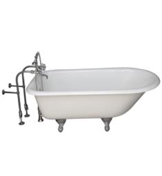 Barclay TKCTRN54-9 Antonio 54" Cast Iron Freestanding Clawfoot Soaker Tub in White with Metal Cross Handle Tub Filler and Hand Shower