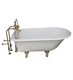 Barclay TKCTRN54-1 Antonio 54" Cast Iron Freestanding Clawfoot Soaker Tub in White with Porcelain Lever Handle Tub Filler and Hand Shower
