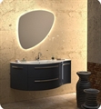 LaToscana AM52L Ambra 52" Wall-Mounted Vanity with Left Rounded & Right Concave Cabinets