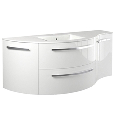 LaToscana AM52L Ameno 52" Wall-Mounted Vanity with Left Rounded & Right Concave Cabinets