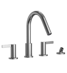 TOTO TBG11202UA GF 12 1/8" Four Hole Deck Mounted Roman Tub Filler Trim with Handshower Outlet - Lever Handle
