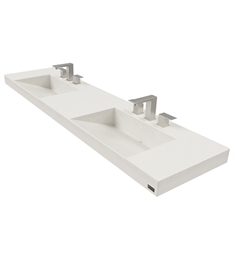 Trueform FLO-72V-DBL-CONTEMPO 72" Contempo Floating Concrete Double Ramp Bathroom Sink