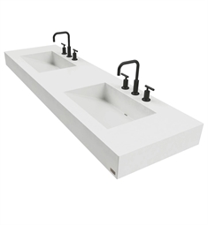Trueform FLO-72V-DBL-ADA 72" ADA Floating Concrete Double Ramp Bathroom Sink