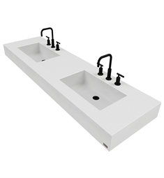 Trueform FLO-72N-DBL-ADA 72" ADA Floating Concrete Double Bathroom Sink