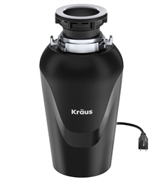 Kraus KWD100-75MBL 7 1/2" Continuous Feed Garbage Disposal with 3/4 HP Ultra-Quiet Motor in Black